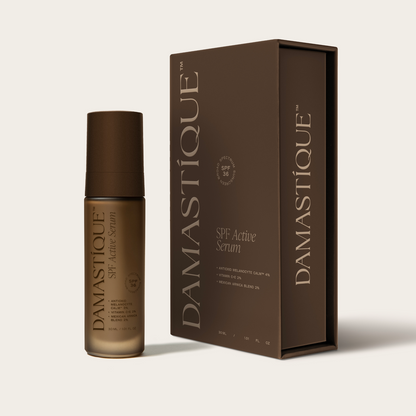 SPF Active Serum bottle and outer packaging box  